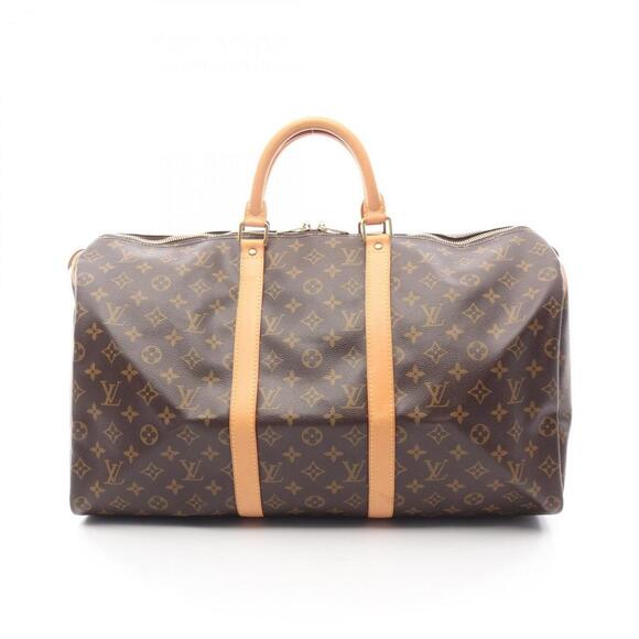 Louis Vuitton Handbags - LOUIS VUITTON Brown Monogram Leather Keepall 50 Boston Bag